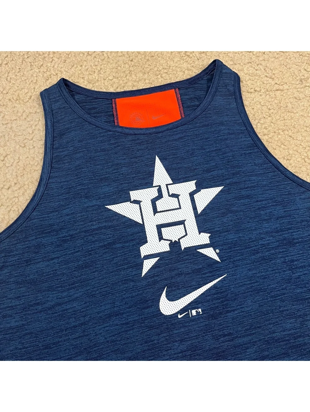 Nike Houston Astros Womens Navy Legacy Icon High Neck DriFIT Tank Top Size Large